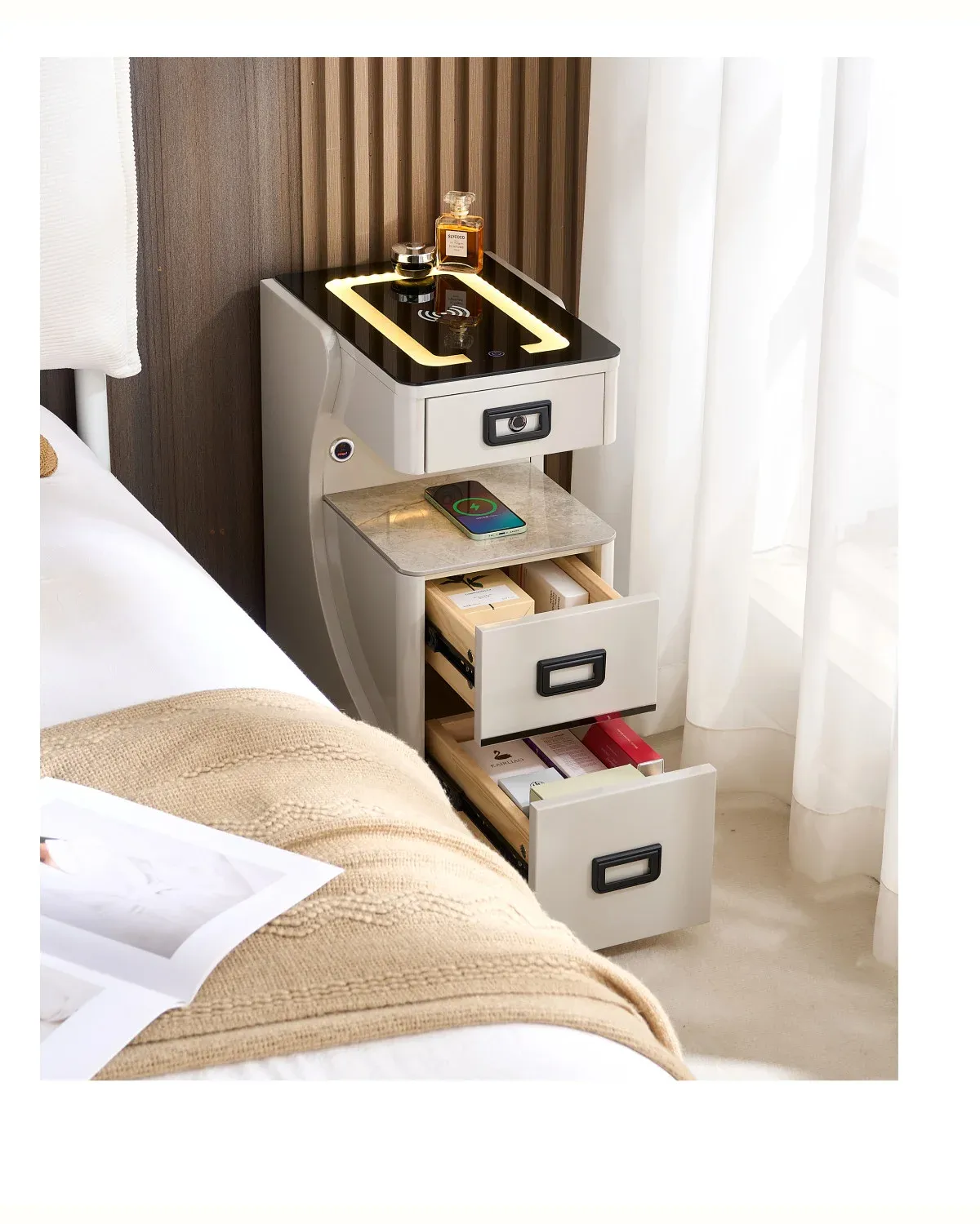 30cm Slim LED Smart Nightstand